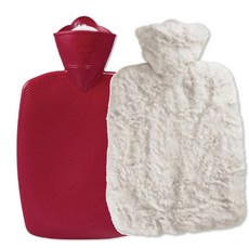 HUGO FROSCH 熱敷袋 經典 1.8L 紅色+熱敷袋 抓絨造型 1.8L 白色, 1套