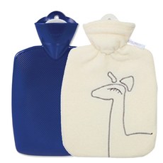 HUGO FROSCH 熱敷袋 經典 1.8L 藍色+熱敷袋 長頸鹿圖案 1.8L 白色, 1套