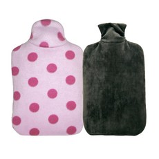 HUGO FROSCH 保溫水袋 Hot Pack Eco Junior Pink Dot 0.8L + Eco Classic Comfort 2L Grey, 1套