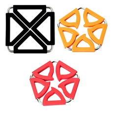 듀얼 냄비 받침대 사각 블랙 + 오각 오렌지 + 레드, 혼합 색상, 1세트