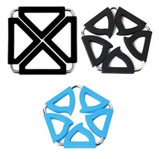 雙層鍋墊 方形 黑色 + 五角形 黑色 + 藍色, 混合顏色, 1套