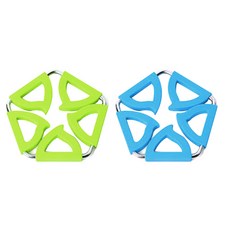 듀얼 5각 냄비 받침대 2종 세트, 그린 + 블루, 1세트