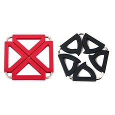 Dual 鍋墊 2入 方形紅色組, 方形紅色, 五角形黑色, 1套