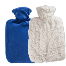 HUGO FROSCH 熱敷袋 絨毛 1.8L 藍色+熱敷袋 抓絨造型 1.8L 白色, 1套