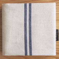 Luhome 水洗亞麻簡約線條布料, 海軍藍