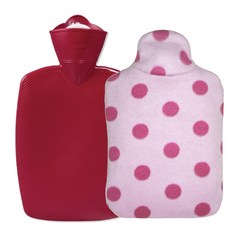 HUGO FROSCH 熱敷袋 經典 1.8L 紅色+熱敷袋 粉色圓點 0.8L, 1套