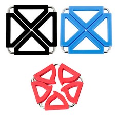 雙層鍋墊 方形 黑色 + 藍色 + 五角形 紅色, 混合顏色, 1套