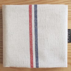 Luhome 水洗亞麻簡約線條布料, 紅色 海軍藍