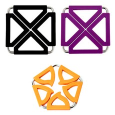 雙用鍋墊 方形 黑色 + 紫色 + 五角形 橘色, 混色, 1套