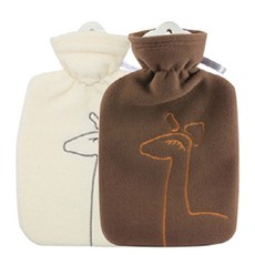 HUGO FROSCH 熱敷袋 長頸鹿圖案 1.8L 白色+熱敷袋 長頸鹿圖案 1.8L 棕色, 1套