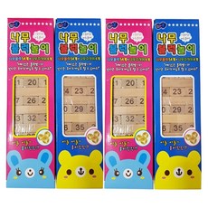 재미존 나무블럭 놀이 블루 2p + 핑크 2p, 혼합 색상, 1개