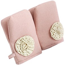 APOA ROOM 日常胸花廚房手套, 粉色的, 2件