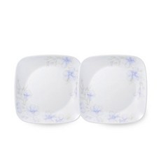 코렐 보라꽃 사각 중접시 2p, 혼합색상, 2개