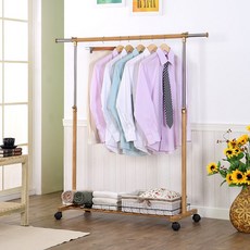 移動置物衣架 WMH1001, 木頭色