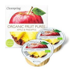 베베쿡 클리어스프링 유기농 과일 퓨레 100g, 사과 + 파인애플 혼합맛, 2개