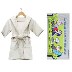 송월타월 유아용 가운 베이지 M + 스누피 카우치 50 유아용 목욕타올, 혼합 색상, 1세트