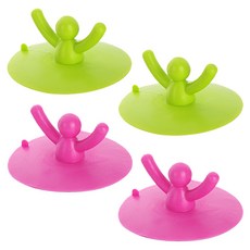 River Green萬歲排水口除臭蓋 綠色 2入+粉色 2入, 1套