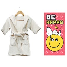 송월타월 유아용 가운 베이지 L + 스누피 비 해피 50 유아용 목욕타올, 혼합 색상, 1세트