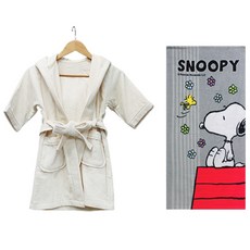 송월타월 유아용 가운 베이지 M + 스누피 하우스 50 유아용 목욕타올, 혼합 색상, 1세트