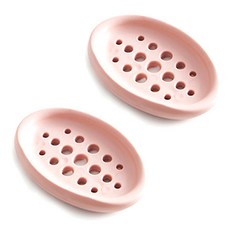 파스텔 뽀송 비누받침, 핑크, 2개