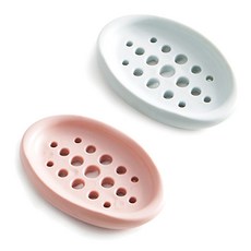 파스텔 뽀송 비누받침, 핑크 + 블루, 2개