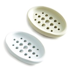 파스텔 뽀송 비누받침, 그린 + 블루, 2개