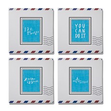 1am: 郵票造型茶包組 加油喊話款, 書法郵票貼紙 4入+信封盒 4入+密封貼紙 4入+三重漿果 3g 2入+紅寶石洋甘菊1.5g 2入, 1組