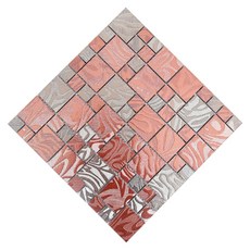 Inudeko陶瓷馬賽克瓷磚 J1601, 金屬棕色混合, 4件
