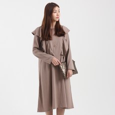 Eomjjang 孕婦荷葉邊長袖連身裙