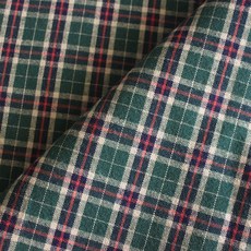 르우홈 워싱 선염 메모리체크 패브릭원단, 그린, 1개