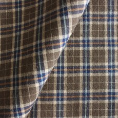 Eco chic系列回憶格紋可水洗渲染棉布, 棕色的