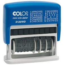 COLOP S-120/WD迷你資訊印章, 混色, 紅色（日期），藍色（字）