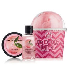 더바디샵 기프트 아이스크림 튜브 바디케어 선물 세트 핑크 + 쇼핑 백, 1세트