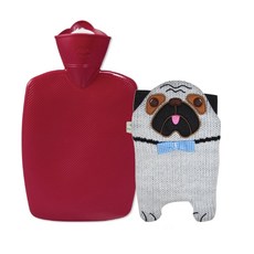 Hugo Prosh熱敷袋環保熱敷哈巴狗 白色 棕色 0.8L+標準型無蓋 1.8L, 1套, 紅色的