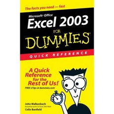 Excel 2003 for Dummies Quick Reference Paperback, Wiley Publishing