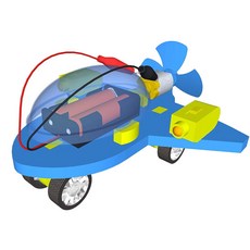 향앤미과학 STEAM 사이언스 전동 풍력 비행기 레이저 빔 B형, 1개