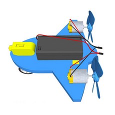 향앤미과학 STEAM 사이언스 듀얼 모터 쌍 날개 전동 풍력 비행기 레이저형, 1개