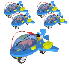 향앤미과학 STEAM 사이언스 전동 풍력 비행기 레이저 빔 B형, 5개입