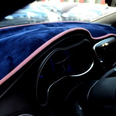 블루코드 벨벳 대쉬보드커버 삼성 + 더스트백, SM6(센터 유/HUD 무), 블루 + 핑크