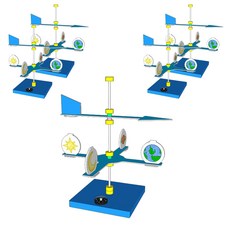 향앤미과학 STEAM 사이언스 창작용 자외선 야광 풍향 풍속계 실험 교구, 5개입