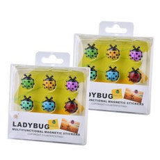 Nobrand M&P Life 瓢蟲迷你磁鐵 6p 2 套, 混色