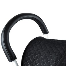 嬰兒車皮革手把套, 黑色, 1入