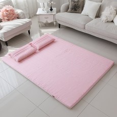 블레딕홈 순면 CP화이버 메모리폼 매트리스 + 순면 커버, 핑크