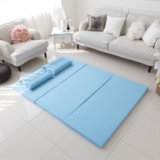 블레딕홈 순면 CP 화이버 3단 메모리 폼 매트리스 멀티 싱글 겉 커버 포함, 블루, 7cm