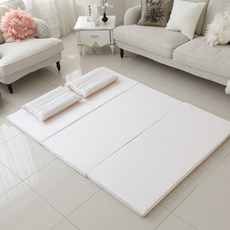 블레딕홈 순면 CP 화이버 3단 메모리 폼 매트리스 멀티 싱글 겉 커버 포함, 화이트, 7cm