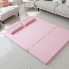 벨라지오홈 순면 CP 화이버 3단 메모리 폼 매트리스 멀티 싱글 겉 커버 포함, 핑크, 7cm