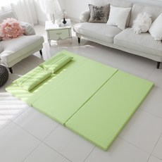 블레딕홈 순면 CP 화이버 3단 메모리 폼 매트리스 멀티 싱글 겉 커버 포함, 그린, 7cm