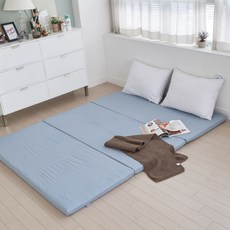 블레딕홈 순면 CP 화이버 3단 메모리 폼 매트리스 멀티 싱글 겉 커버 포함, 그레이, 7cm