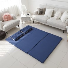 블레딕홈 순면 CP 화이버 3단 메모리 폼 매트리스 멀티 싱글 겉 커버 포함, 네이비, 7cm