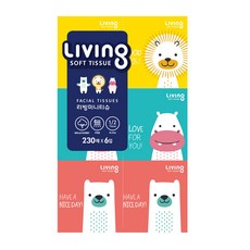 Living SOFT TISSUE 自然紙漿迷你雙層紙巾 230張, 6盒